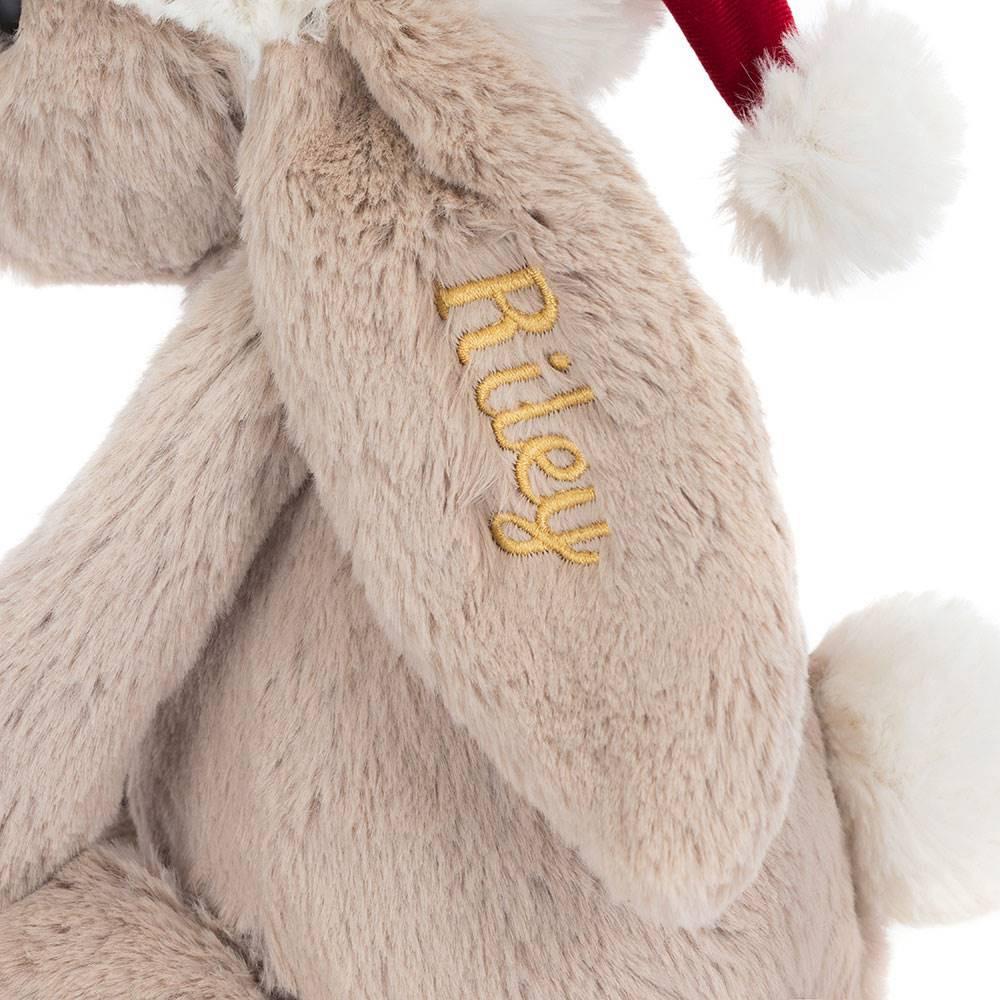 Jellycat Personalised Bashful Christmas Bunny 31cm x 12cm x 9cm Discover Beige | Deutschland  742-DCTKOV