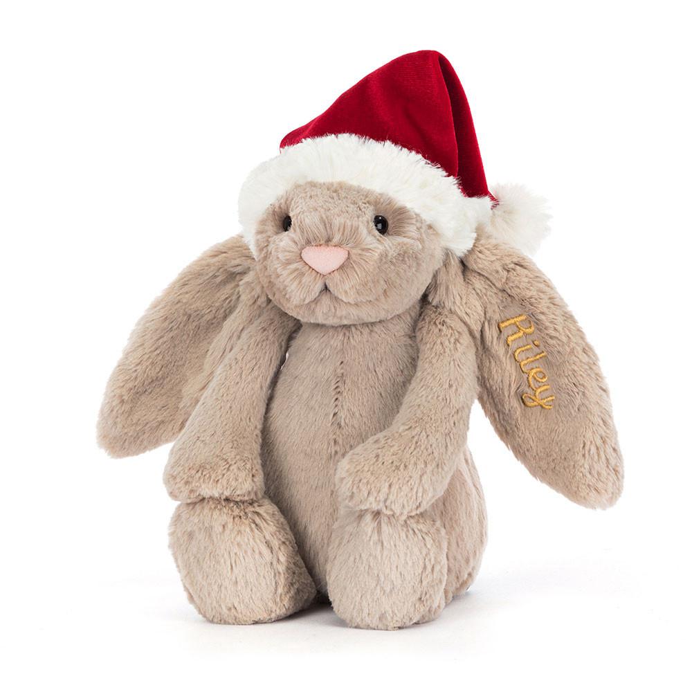 Jellycat Personalised Bashful Christmas Bunny 31cm x 12cm x 9cm Discover Beige | Deutschland  742-DCTKOV