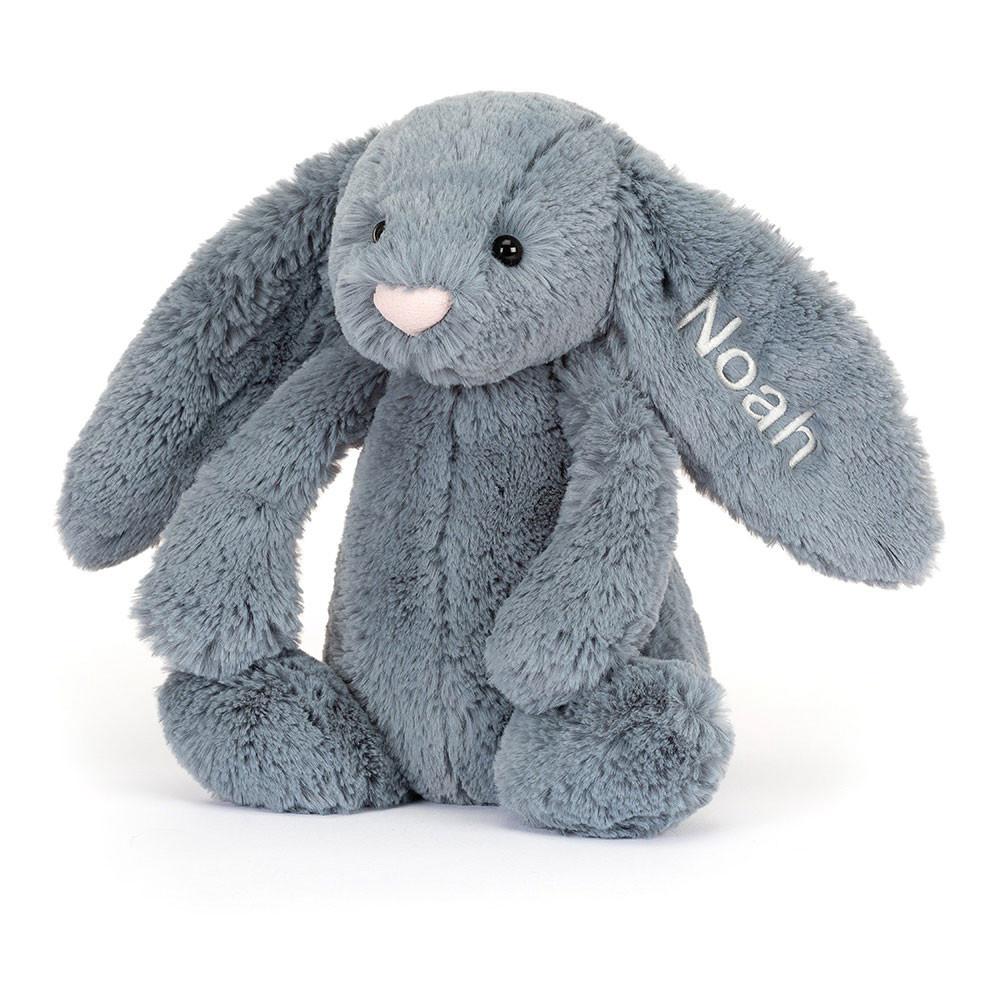 Jellycat Personalised Bashful Dusky Bunny Medium 31cm x 12cm x 9cm Discover Blau | Deutschland  792-EZUAIS