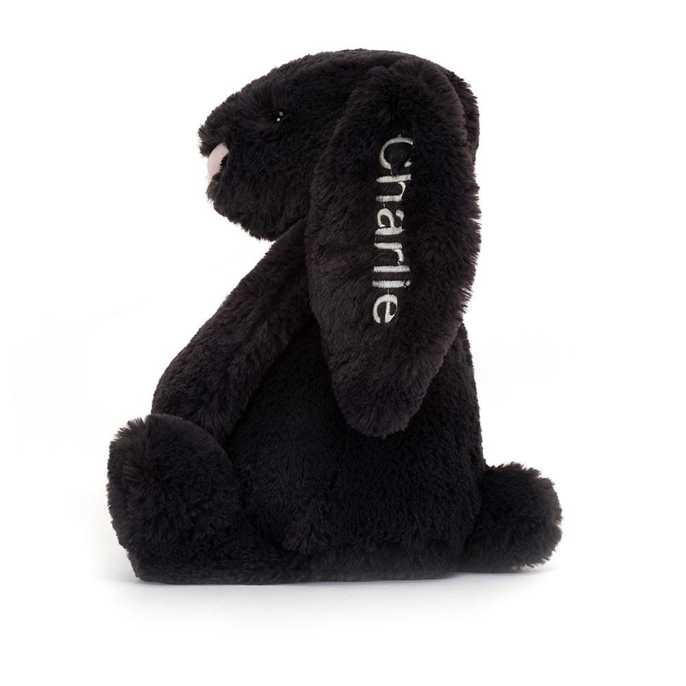 Jellycat Personalised Bashful Inky Bunny Medium 31cm x 12cm x 9cm Discover Schwarz | Deutschland  159-TWYEQN