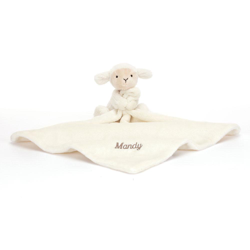 Jellycat Personalised Bashful Lamb Soother 15cm x 34cm x 34cm Baby & Books Weiß | Deutschland  280-KSUTRE