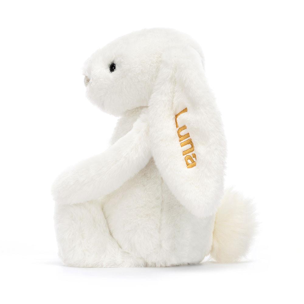 Jellycat Personalised Bashful Luxe Bunny Luna Medium 31cm x 12cm x 9cm Discover Weiß | Deutschland  526-DILEOA