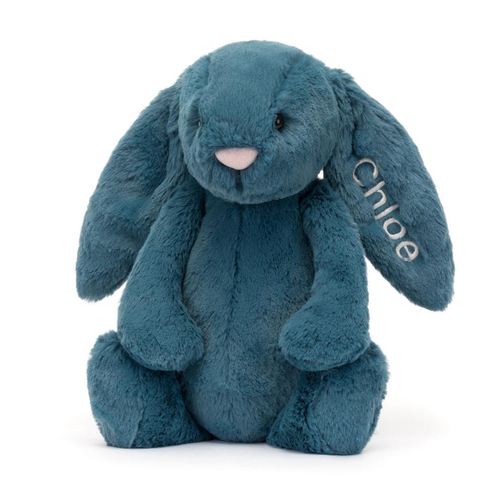 Jellycat Personalised Bashful Mineral Bunny Medium 31cm x 12cm x 9cm Discover Blau | Deutschland  510-YRACIH