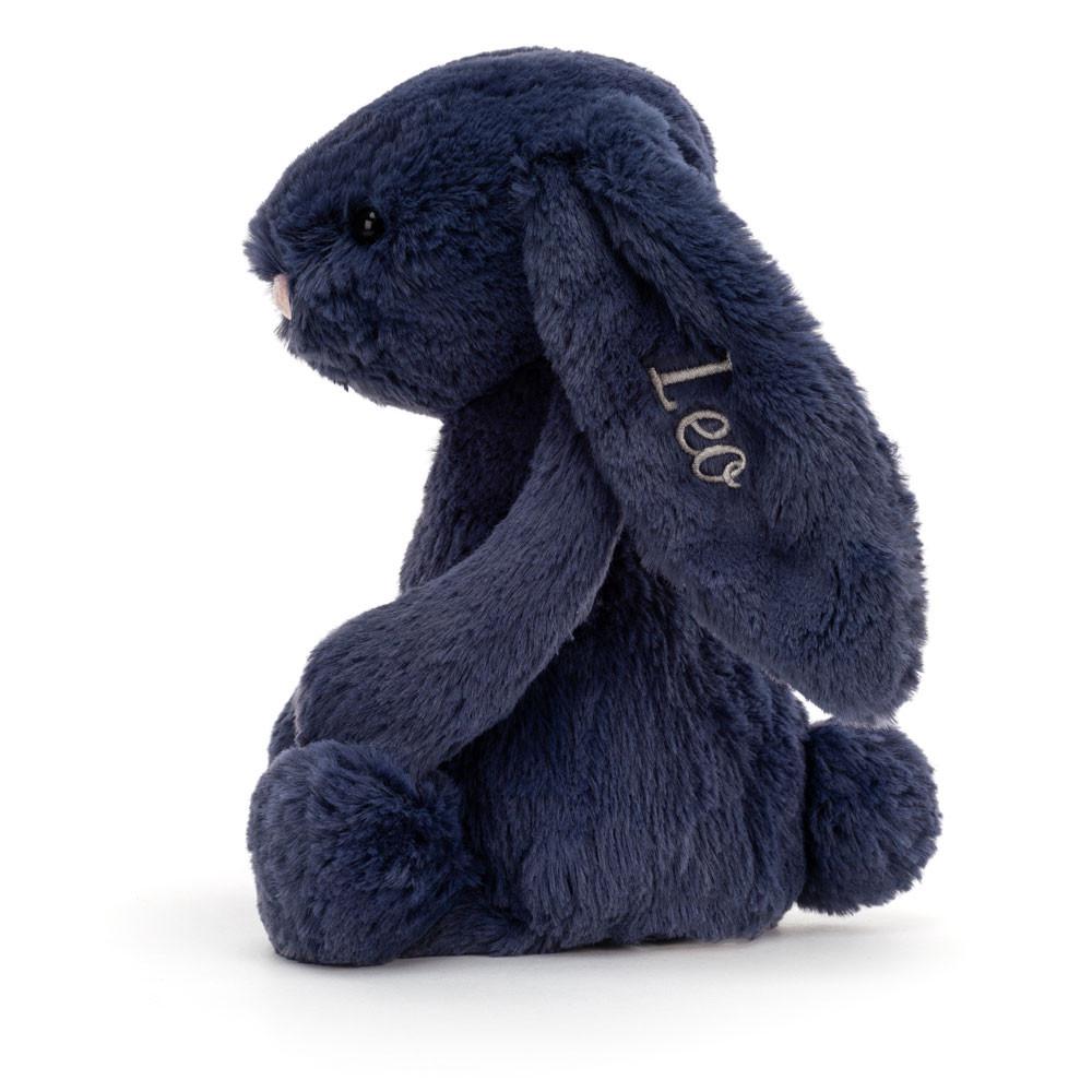 Jellycat Personalised Bashful Navy Bunny Medium 31cm x 12cm x 9cm Discover Blau | Deutschland  407-HSDZTV