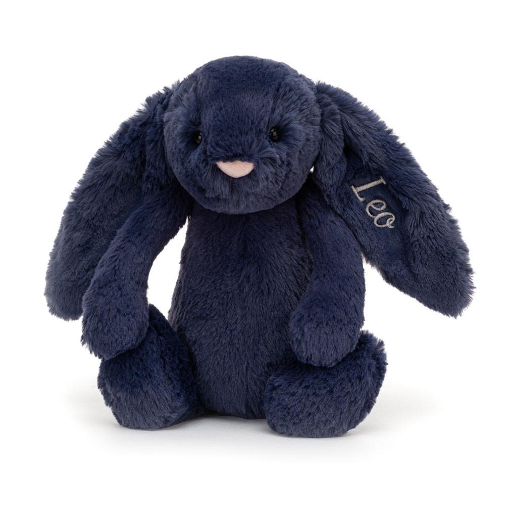 Jellycat Personalised Bashful Navy Bunny Medium 31cm x 12cm x 9cm Discover Blau | Deutschland  407-HSDZTV