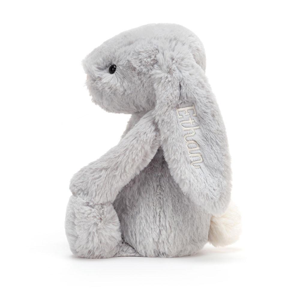 Jellycat Personalised Bashful Silver Bunny Medium 31cm x 12cm x 9cm Baby & Books Grau | Deutschland  830-EHWDOU