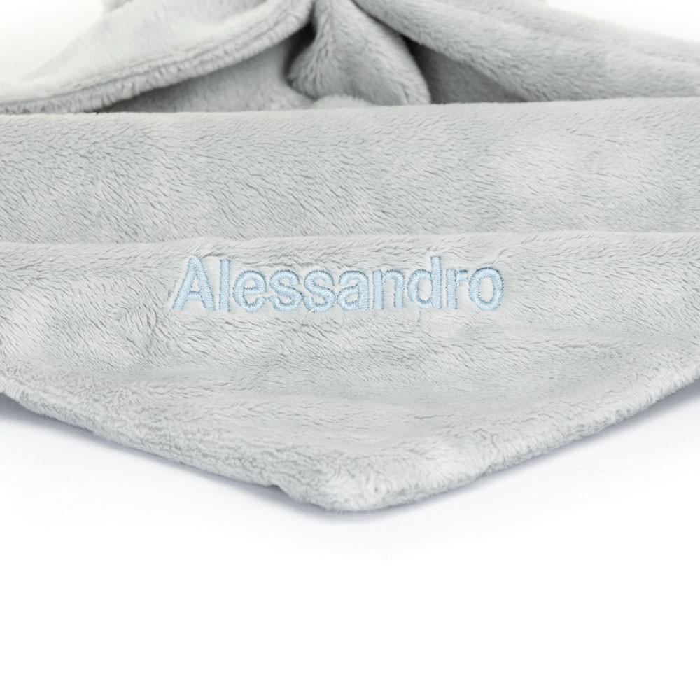 Jellycat Personalised Bashful Silver Bunny Soother 15cm x 34cm x 34cm Baby & Books Grau | Deutschland  743-EJODTY