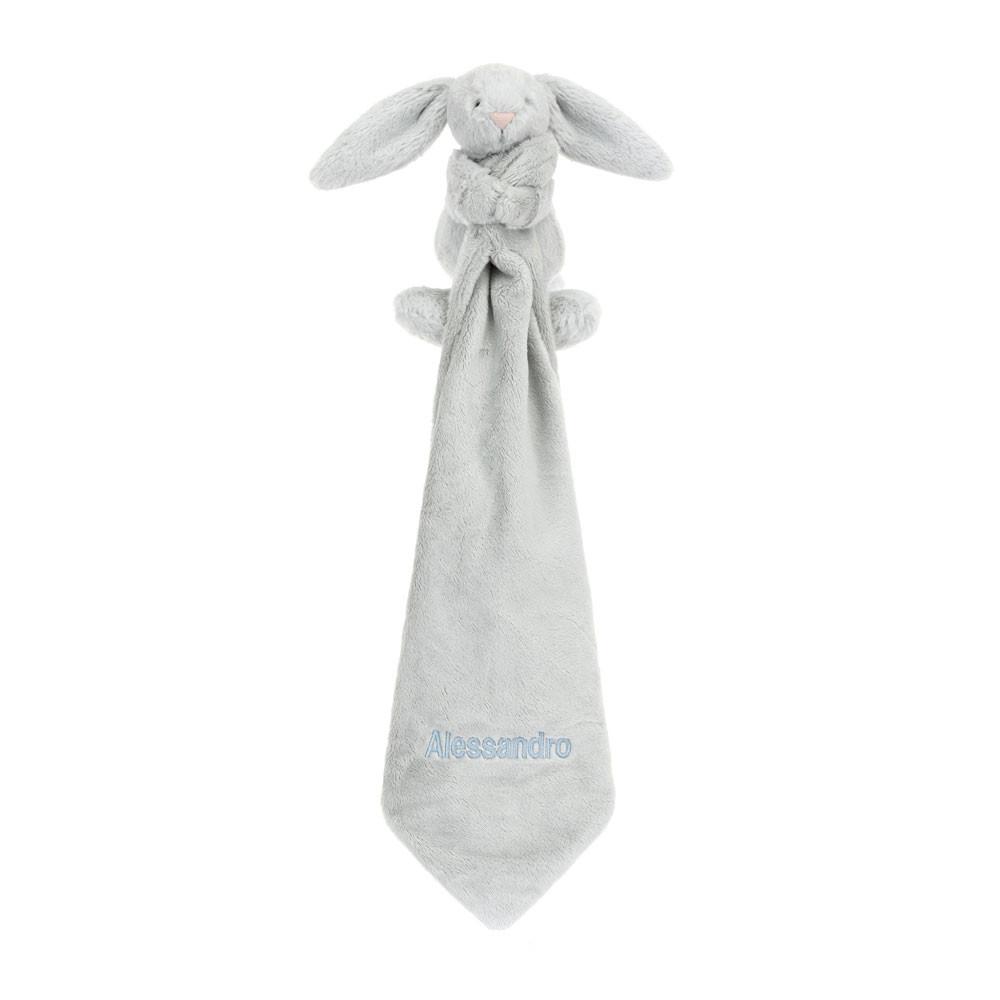 Jellycat Personalised Bashful Silver Bunny Soother 15cm x 34cm x 34cm Baby & Books Grau | Deutschland  743-EJODTY