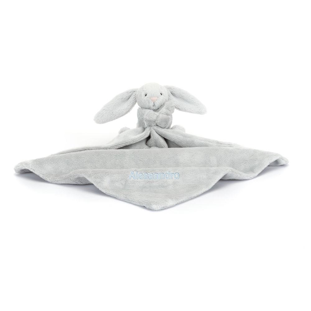 Jellycat Personalised Bashful Silver Bunny Soother 15cm x 34cm x 34cm Baby & Books Grau | Deutschland  743-EJODTY