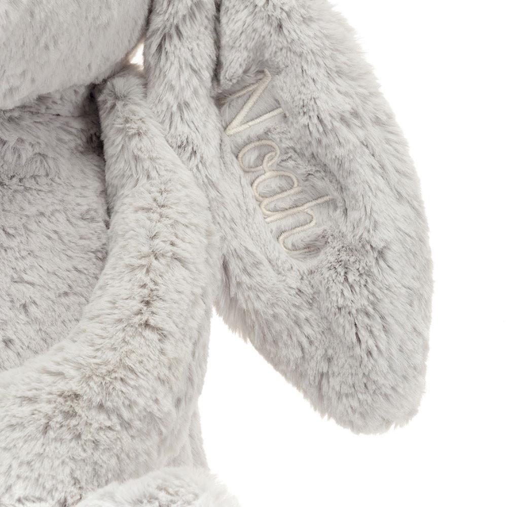 Jellycat Personalised Bashful Silver Bunny Huge 51cm x 21cm x 12cm Baby & Books Grau | Deutschland  682-WZGFBA