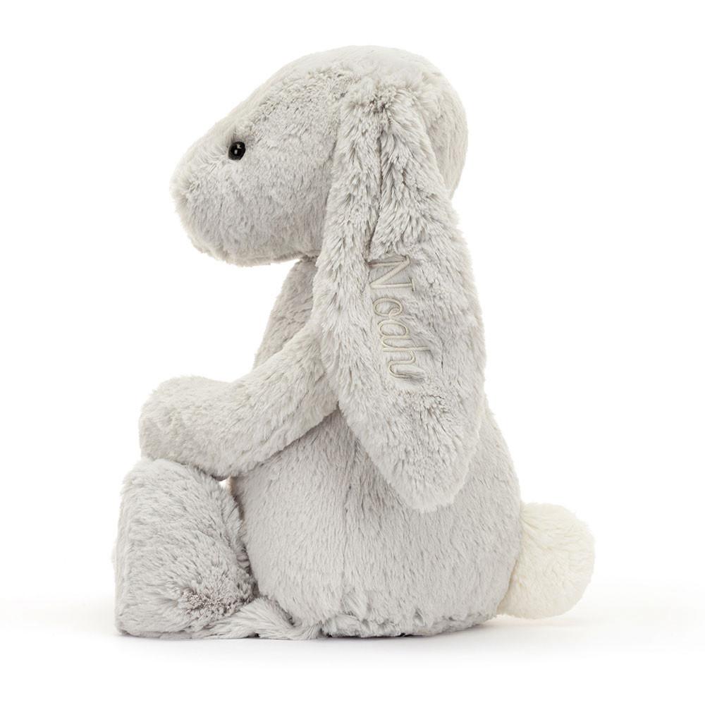 Jellycat Personalised Bashful Silver Bunny Huge 51cm x 21cm x 12cm Baby & Books Grau | Deutschland  682-WZGFBA