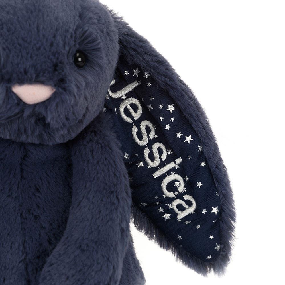 Jellycat Personalised Bashful Stardust Bunny Medium 31cm x 12cm x 9cm Discover Blau | Deutschland  413-XJQFDN