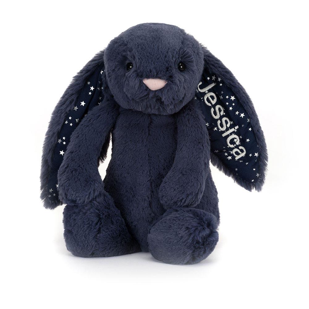 Jellycat Personalised Bashful Stardust Bunny Medium 31cm x 12cm x 9cm Discover Blau | Deutschland  413-XJQFDN