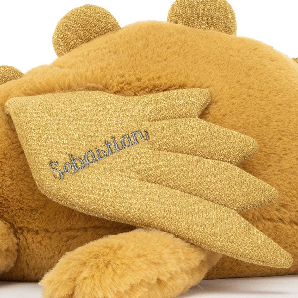 Jellycat Personalised Golden Dragon Huge 19cm x 20cm x 66cm Discover Gelb | Deutschland  152-VDZGOP