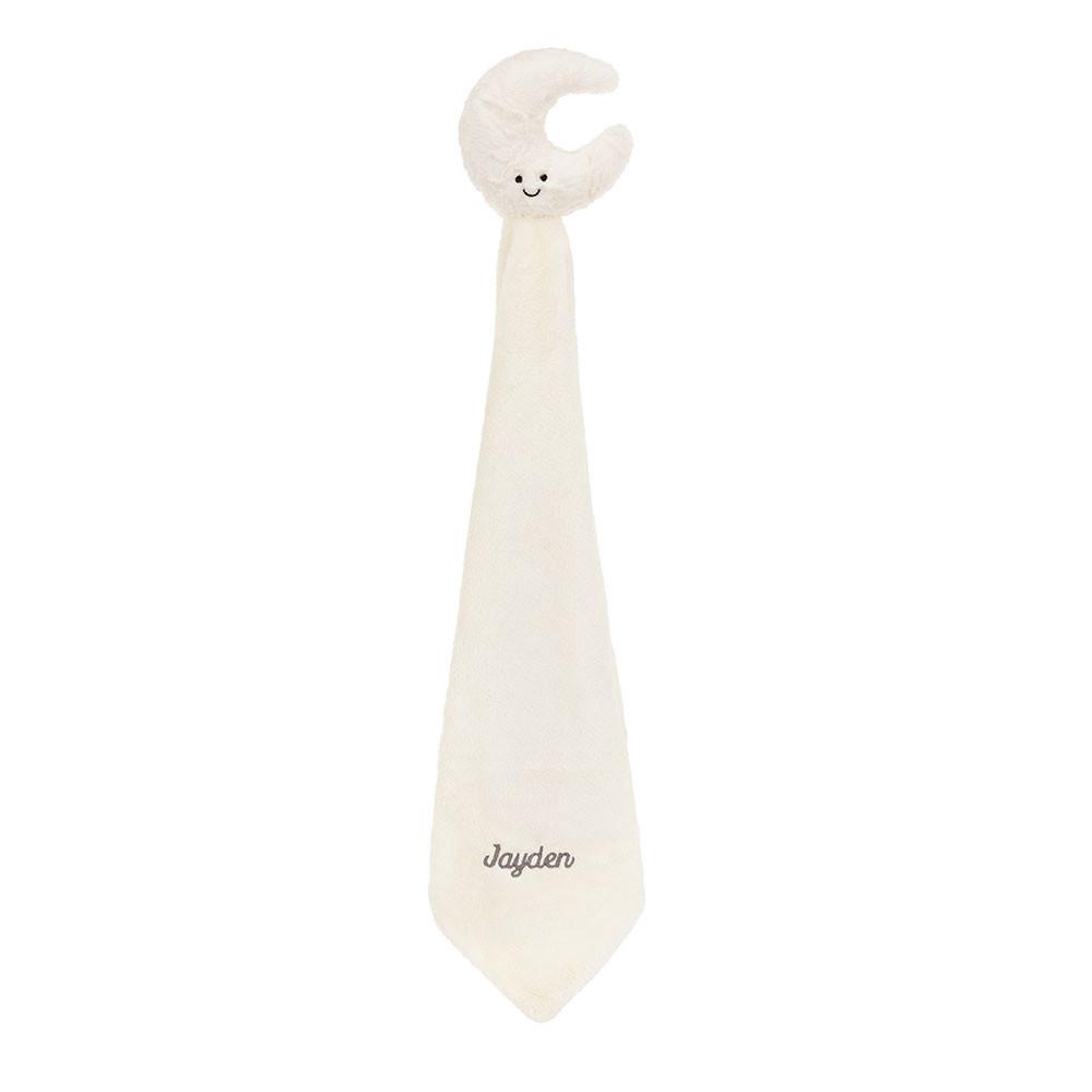 Jellycat Personalised Moon Soother 10cm x 34cm x 34cm Baby & Books Weiß | Deutschland  971-SRKNOQ