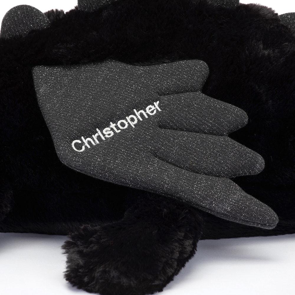 Jellycat Personalised Onyx Dragon Huge 19cm x 20cm x 66cm Discover Schwarz | Deutschland  765-DFSHRT