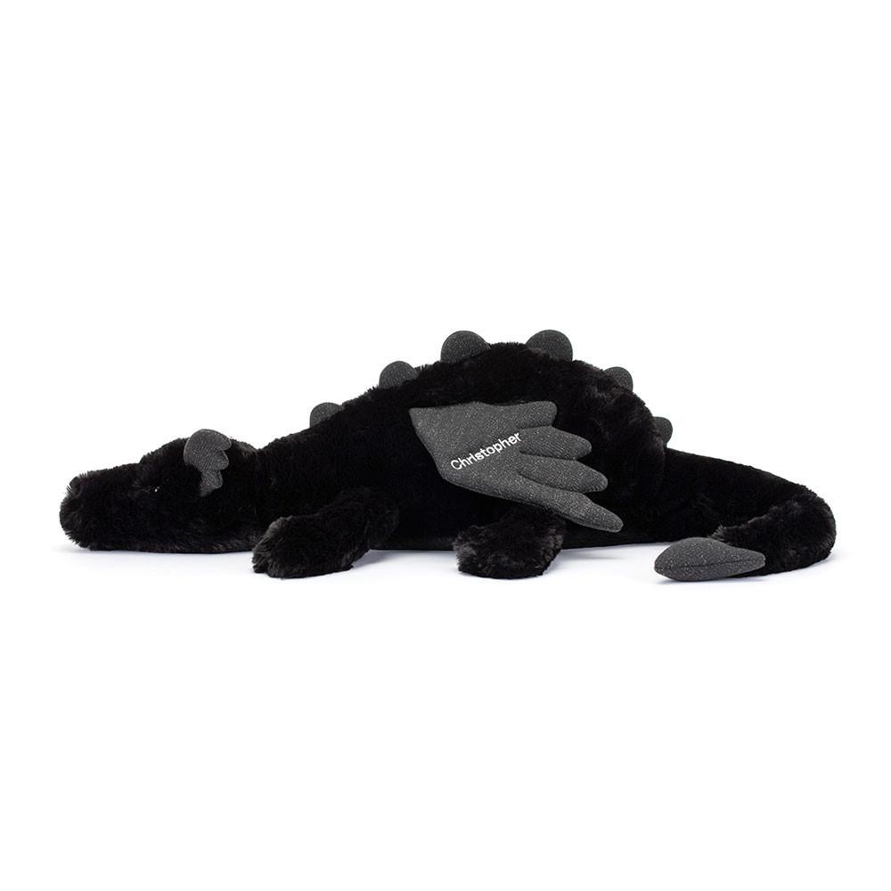 Jellycat Personalised Onyx Dragon Huge 19cm x 20cm x 66cm Discover Schwarz | Deutschland  765-DFSHRT