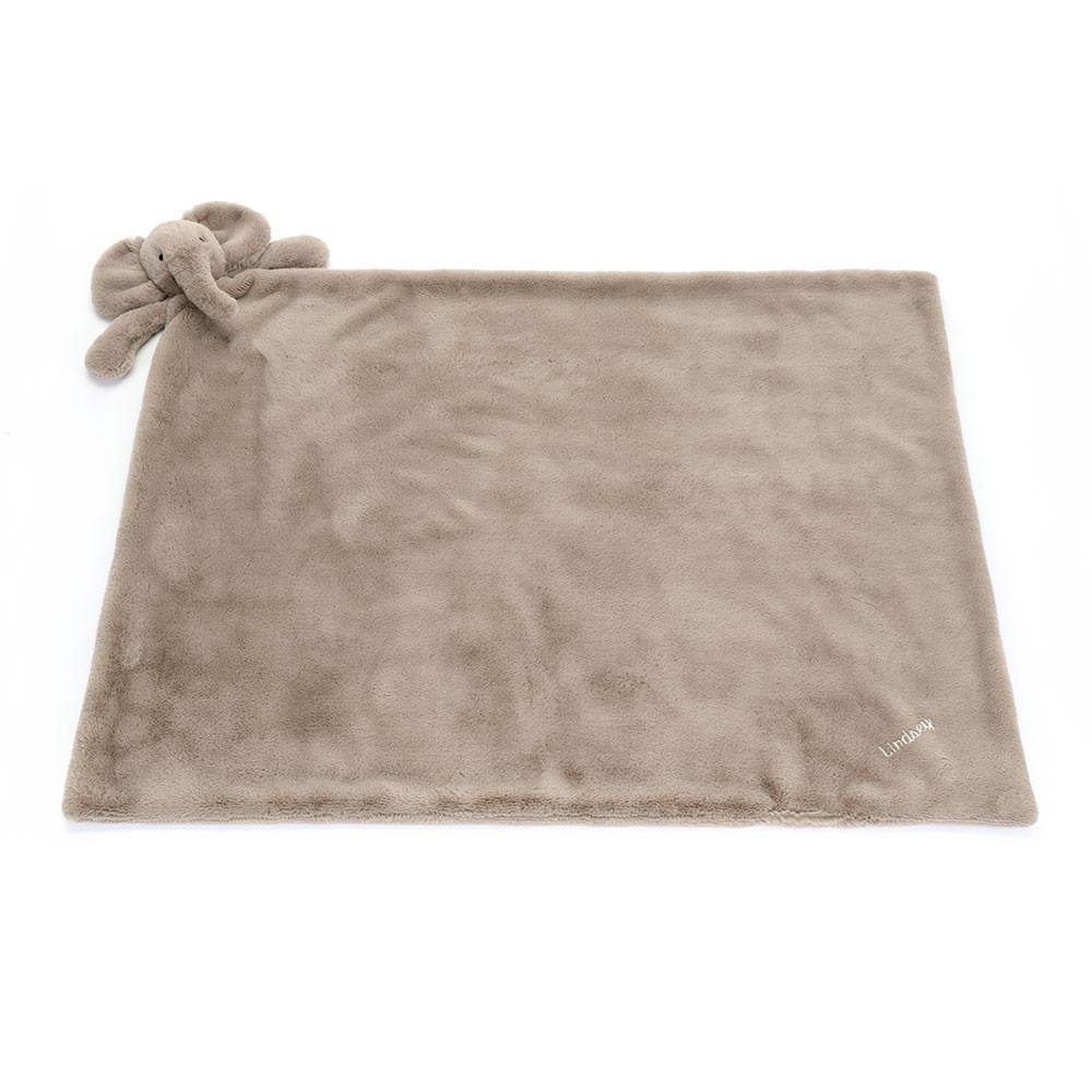 Jellycat Personalised Smudge Elephant Blankie 56cm x 70cm x 9cm Baby & Books Grau | Deutschland  720-WPASKX