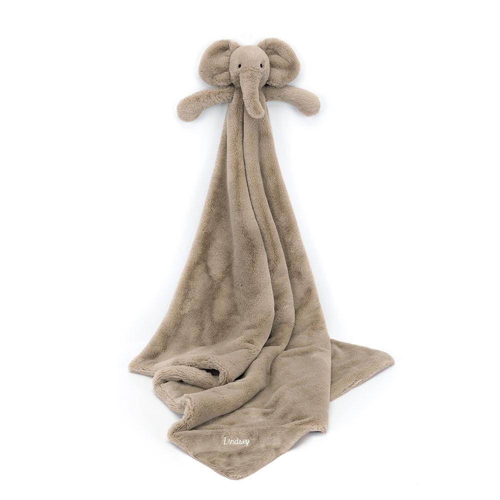 Jellycat Personalised Smudge Elephant Blankie 56cm x 70cm x 9cm Baby & Books Grau | Deutschland  720-WPASKX