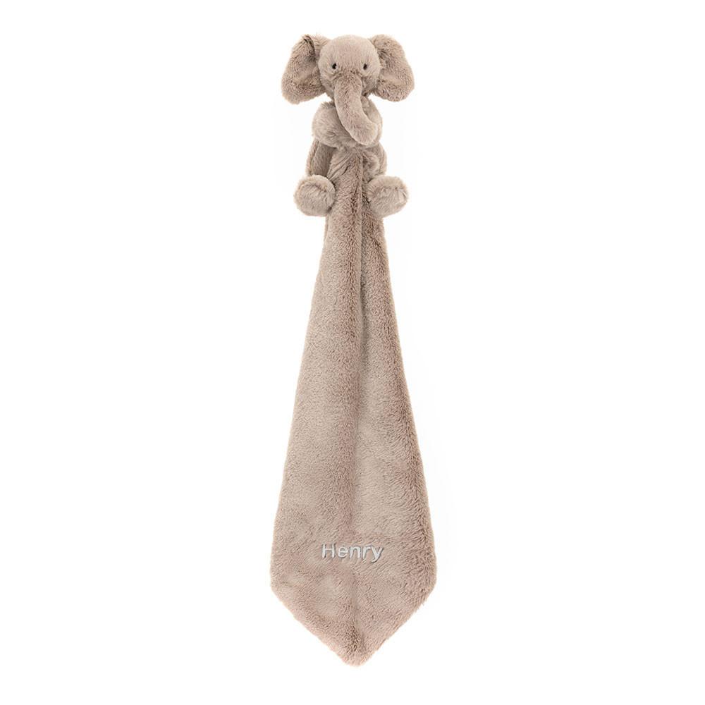 Jellycat Personalised Smudge Elephant Soother 15cm x 34cm x 34cm Baby & Books Grau | Deutschland  965-TVRYFI