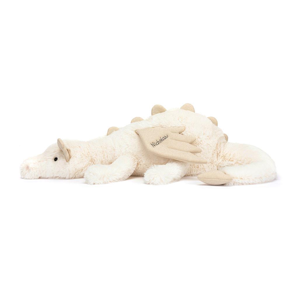 Jellycat Personalised Snow Dragon Huge 19cm x 20cm x 66cm Discover Weiß | Deutschland  261-QFBTNR