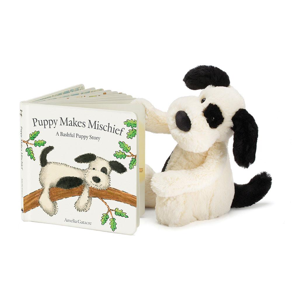Jellycat Puppy Makes Mischief Book and Bashful Puppy Medium Discover Weiß | Deutschland  312-LMAPYN