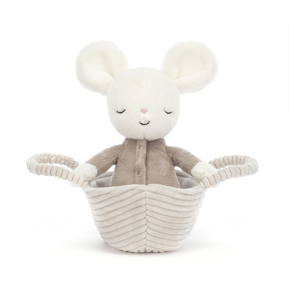 Jellycat Rock-a-Bye Mouse 12cm x 9cm x 20cm Animals Weiß | Deutschland  617-VHGAYU