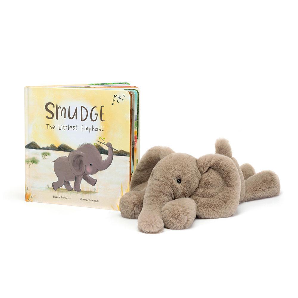 Jellycat Smudge the Littlest Elephant Book and Smudge Elephant Medium Discover Grau | Deutschland  137-GWDCXB