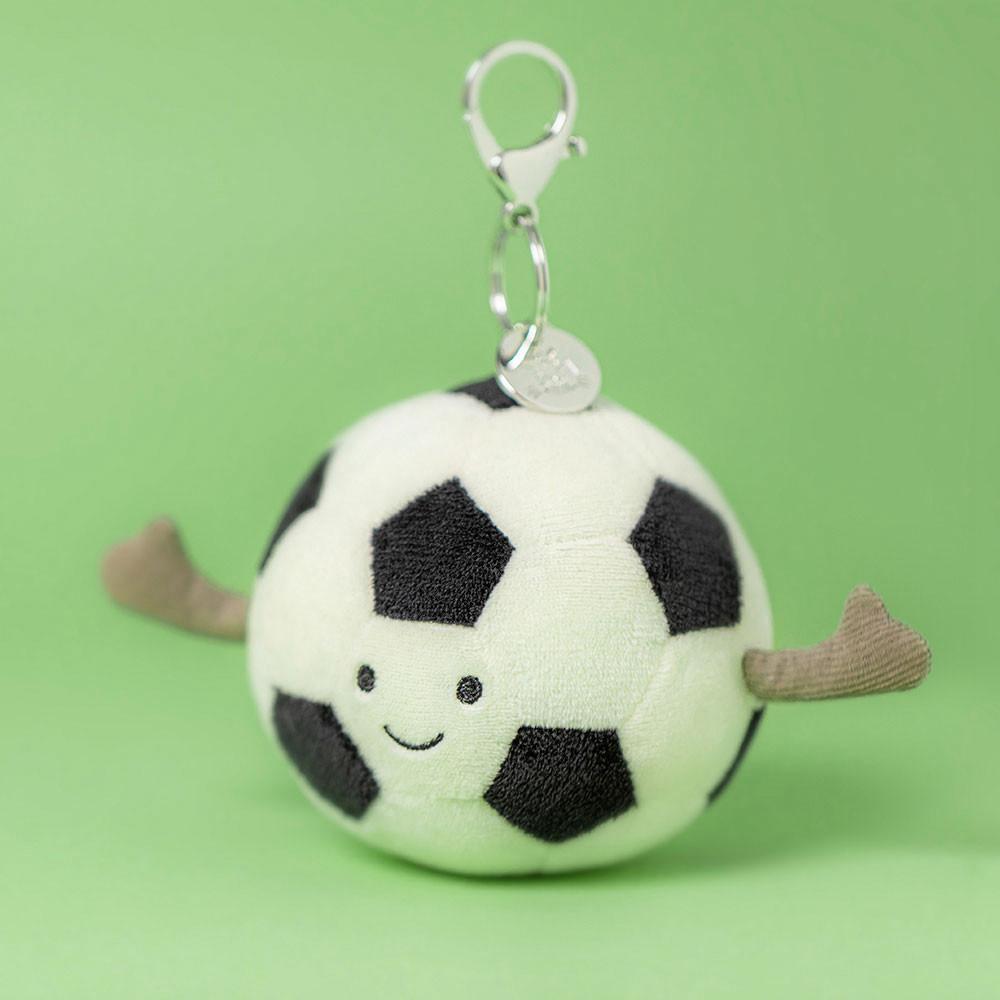 Jellycat Sports Football 16cm x 8cm x 6cm Bag Charm Weiß | Deutschland  973-XSEKBI