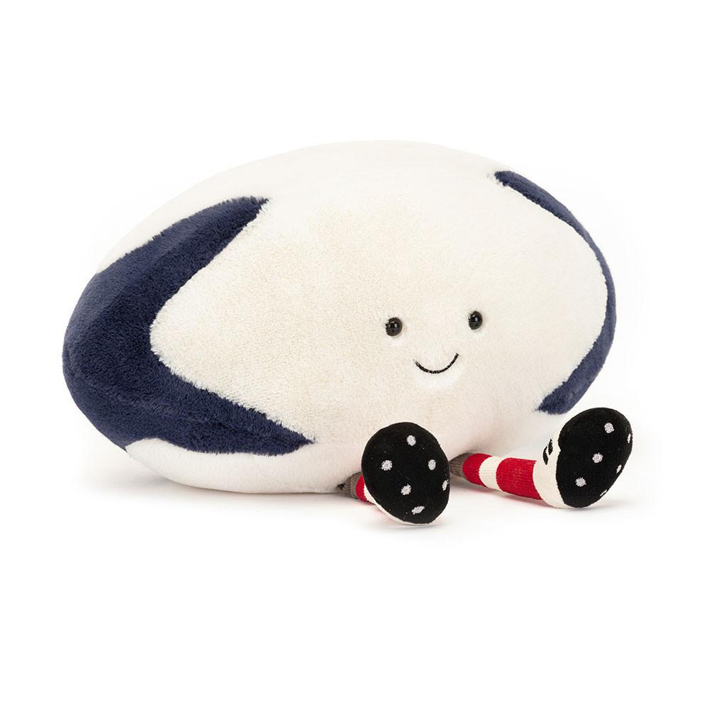 Jellycat Sports Rugby Ball 18cm x 29cm x 13cm Amuseables Weiß | Deutschland  210-LGJHCT