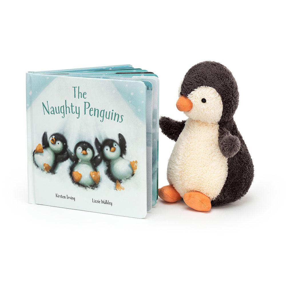 Jellycat The Naughty Penguins Book and Peanut Penguin Medium Discover Schwarz | Deutschland  143-DBASXT