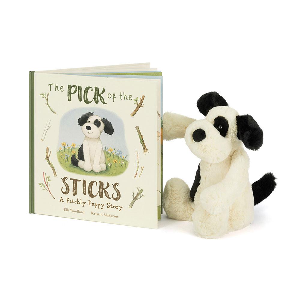 Jellycat The Pick of the Sticks Book and Bashful & Cream Puppy Medium Discover Weiß | Deutschland  285-CDJLSZ