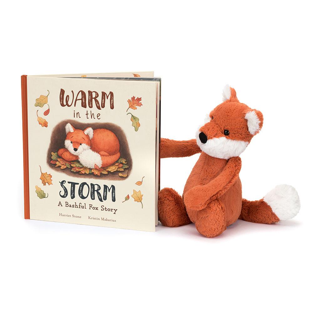 Jellycat Warm in the Storm Book and Bashful Fox Cub Medium Discover Weiß | Deutschland  387-ASCHBX